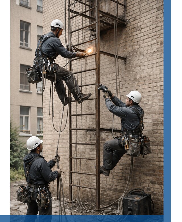 Ремонт пожарной лестницы в Фрязине от 7789 р. | ВЫСОТНИК-Фрз