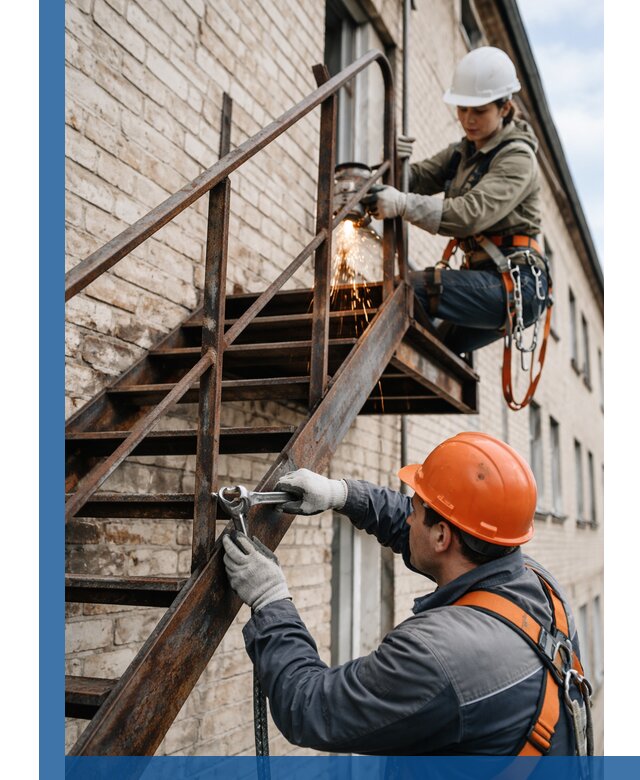 Ремонт и восстановление пожарных лестниц с выездом в Фрязине