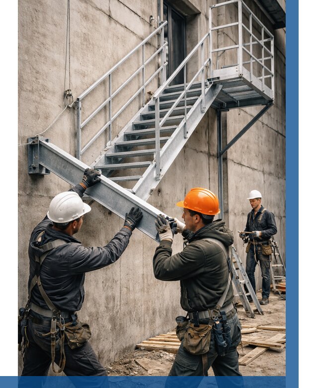 Монтаж металлических лестниц в Фрязине от 15578 р. | ВЫСОТНИК-Фрз