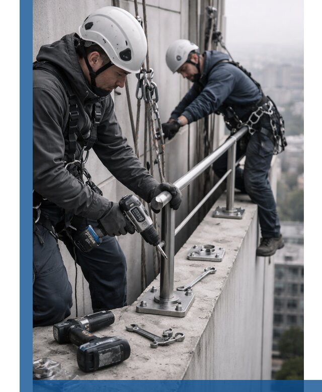 Монтаж перил на высоте в Фрязине для жилых и промобъектов