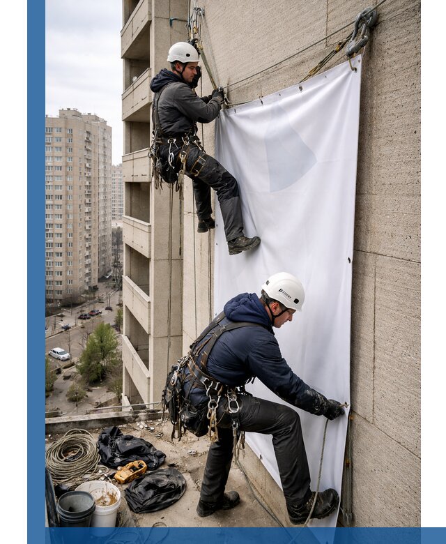 Профессиональный монтаж баннеров на фасаде в Фрязине