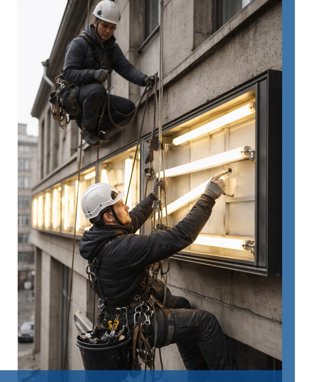 Замена ламп в вывеске в Фрязине под ключ от 3635 р. | ВЫСОТНИК-Фрз