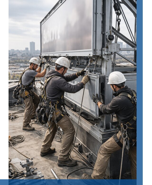 Монтаж крышной рекламной конструкции в Фрязине от 62310 р.|ВЫСОТНИК-Фрз