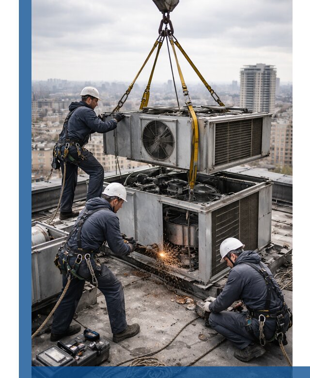 Демонтаж крышной установки в Фрязине любой сложности