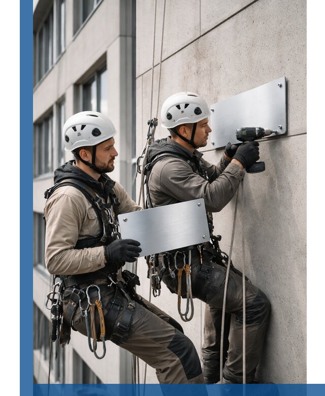 Монтаж табличек и указателей в Фрязине для зданий и сооружений