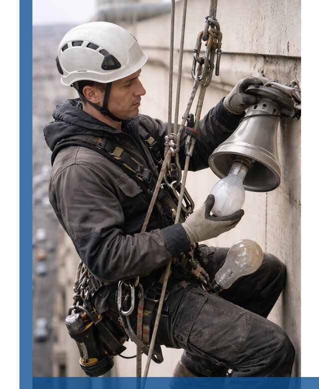 Замена ламп на высоте в Фрязине профессионально и быстро