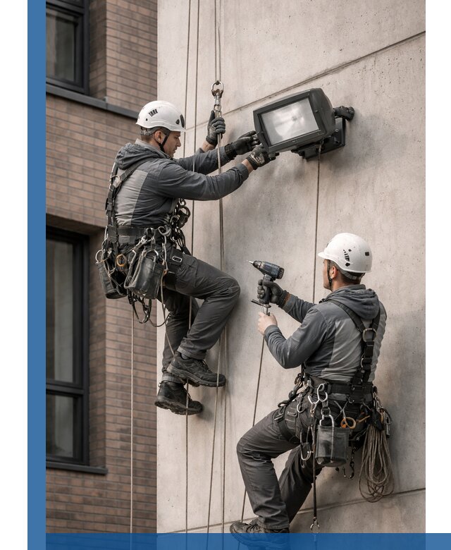 Профессиональный монтаж фасадных прожекторов в Фрязине под ключ