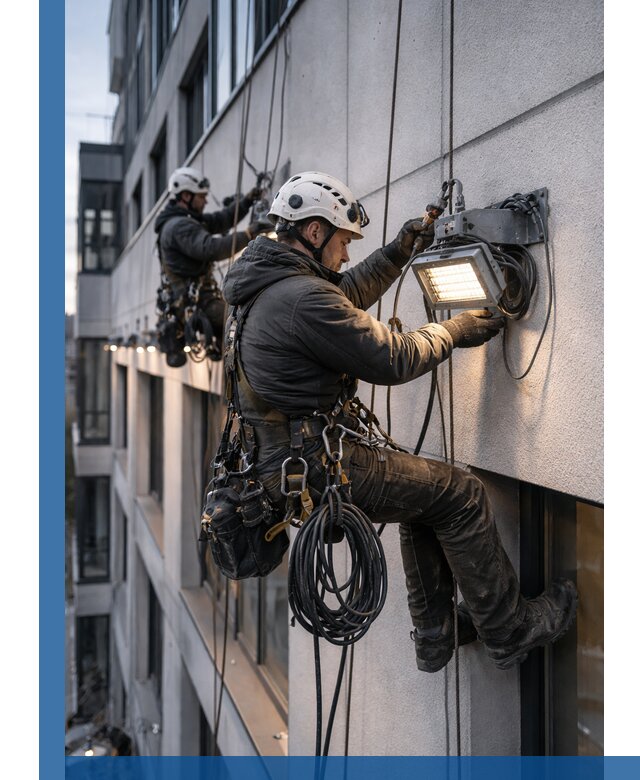 Монтаж фасадного освещения в Фрязине установка и подключение