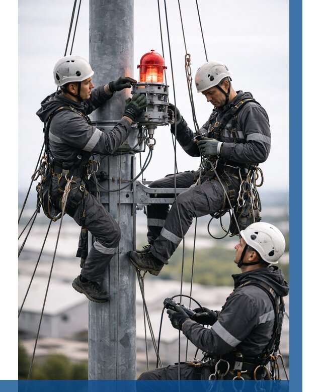 Монтаж заградительных огней в Фрязине от 8827 р. | ВЫСОТНИК-Фрз