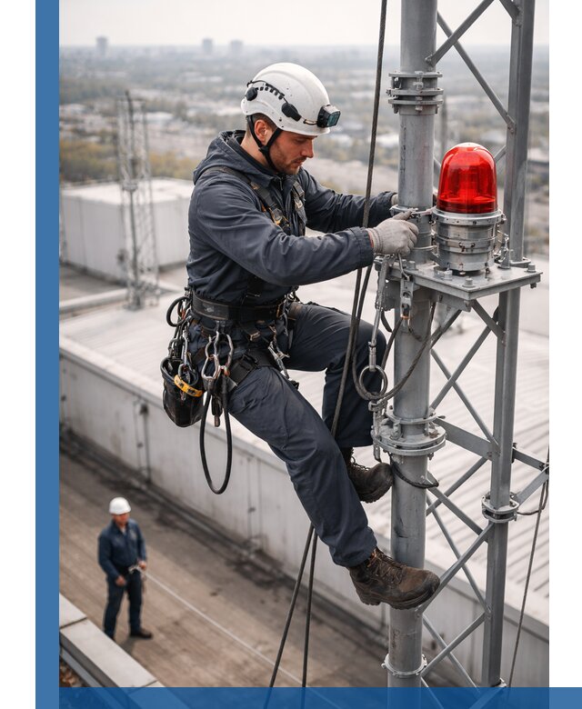 Монтаж заградительных огней и обслуживание объектов в Фрязине