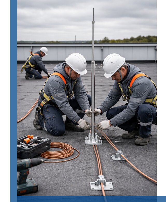 Монтаж молниезащиты на кровле в Фрязине под ключ с гарантией