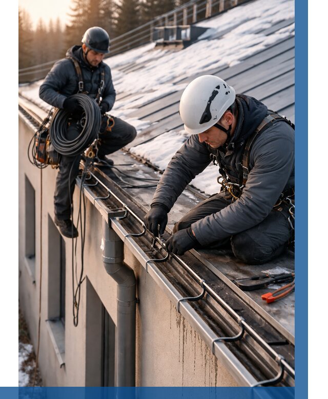 Монтаж греющего кабеля на кровле в Фрязине от 467 р. | ВЫСОТНИК-Фрз