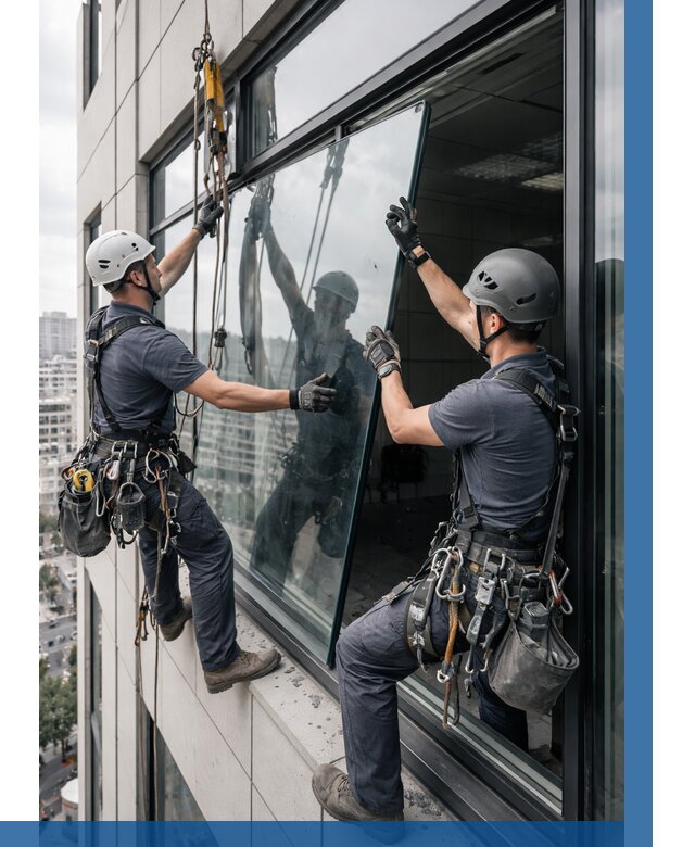 Замена стеклопакетов на высоте в Фрязине от 5712 р. | ВЫСОТНИК-Фрз