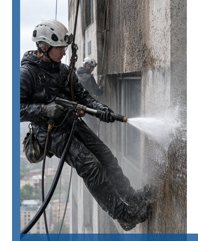 Гидроструйная очистка фасадов и конструкций в Фрязине