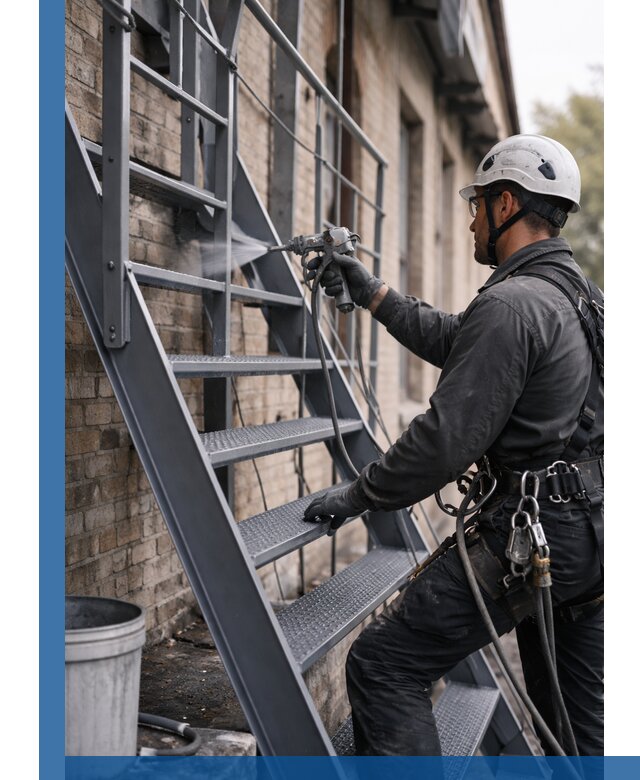 Покраска и антикоррозионная защита пожарных лестниц в Фрязине