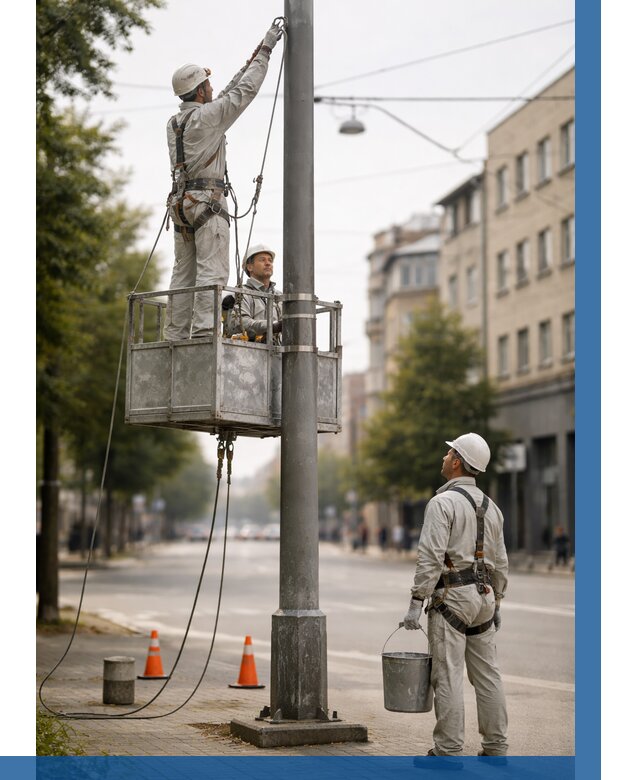 Покраска опор освещения в Фрязине от 5193 р. | ВЫСОТНИК-Фрз