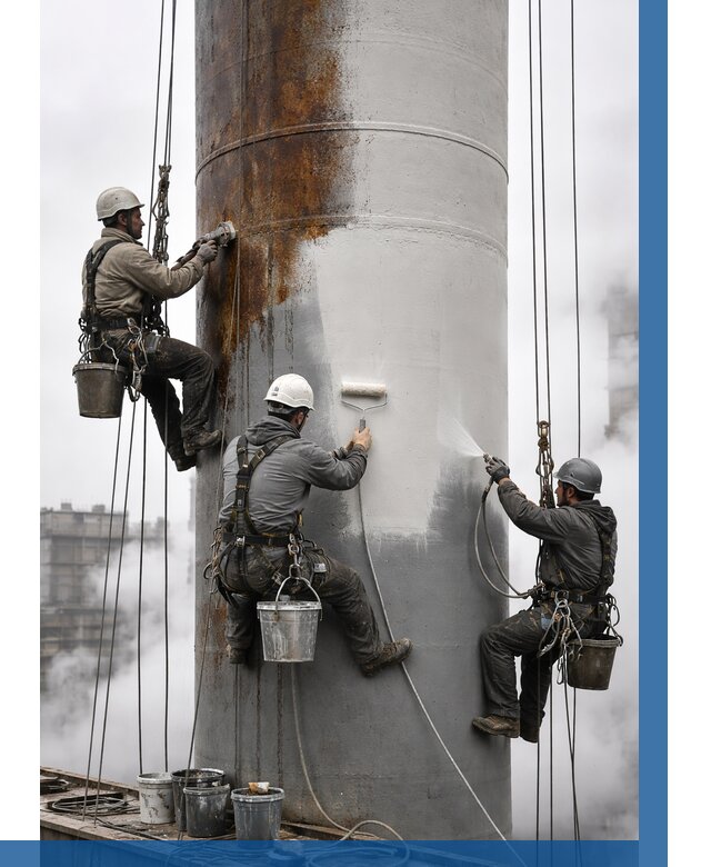 Покраска дымовых труб в Фрязине от 8827 р. | ВЫСОТНИК-Фрз