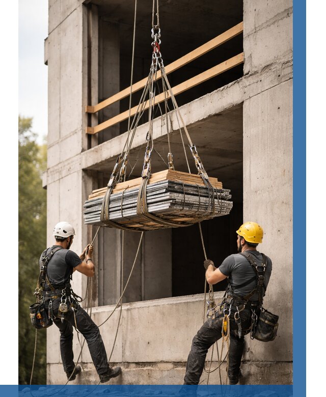 Подъем материала на этаж веревками в Фрязине от 1558 р. | ВЫСОТНИК-Фрз