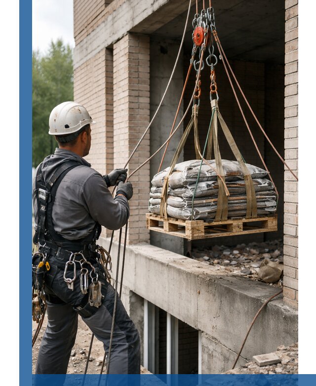 Подъем материалов на этаж веревками в Фрязине оперативно