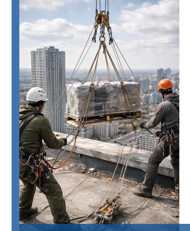 Подъем и монтаж крупногабаритных грузов на крышу в Фрязине