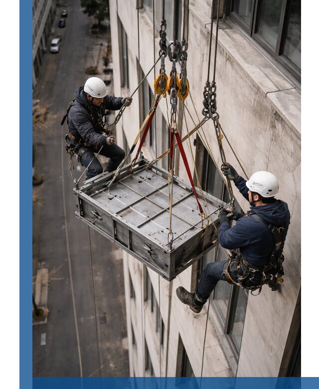 Спуск и подъем грузов по фасаду в Фрязине для зданий