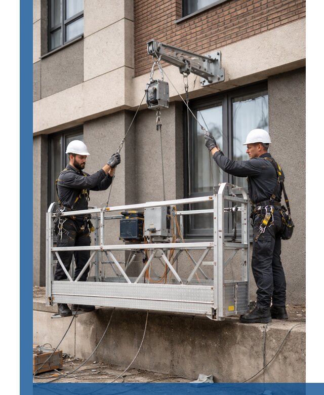 Монтаж и подъем фасадной люльки в Фрязине с гарантией безопасности