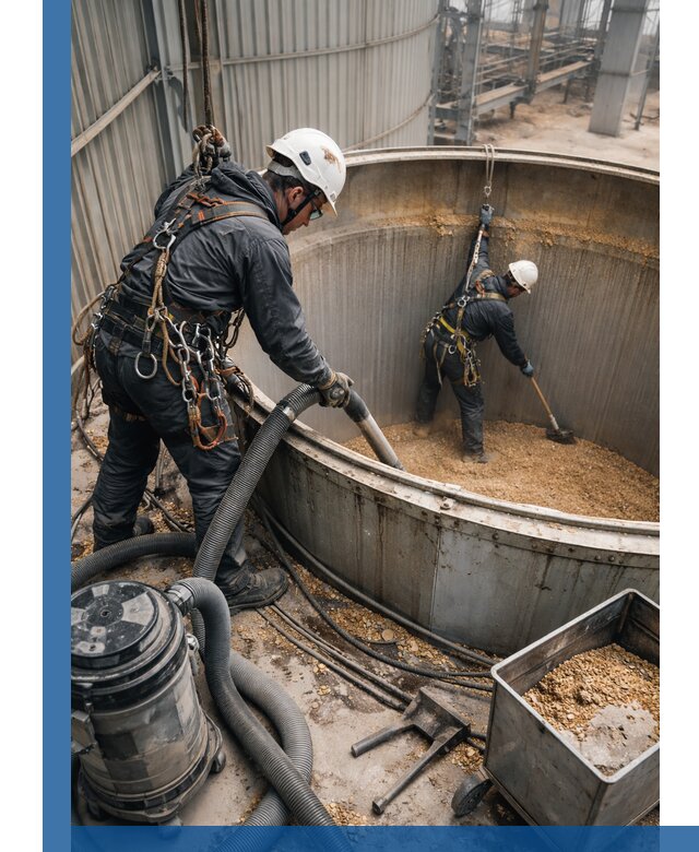 Профессиональная чистка зерновых бункеров в Фрязине с выездом