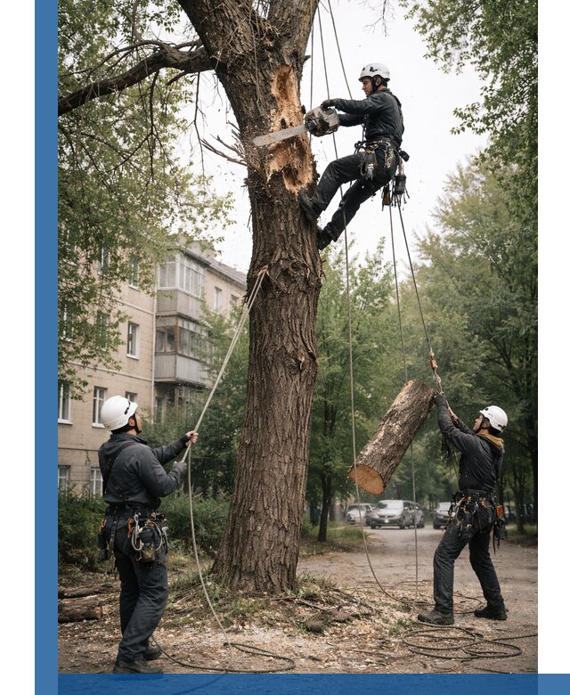 Срочное удаление аварийных деревьев в Фрязине с гарантией безопасности