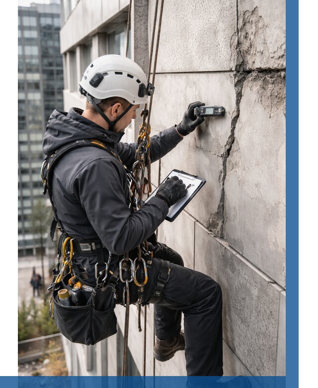 Обследование фасада альпинистами в Фрязине от 125 р. | ВЫСОТНИК-Фрз