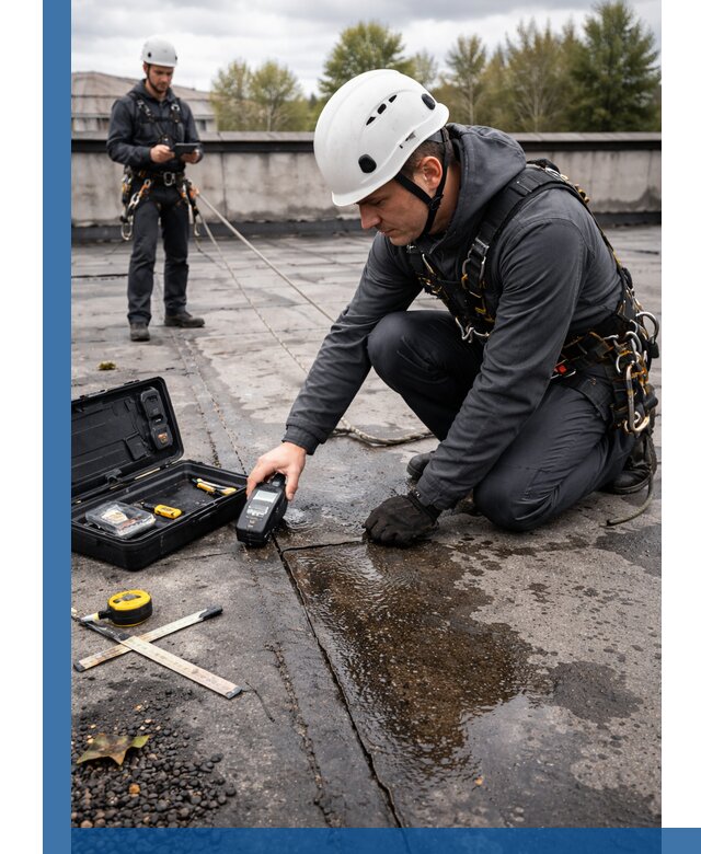 Обследование кровли на протечки и выявление дефектов в Фрязине