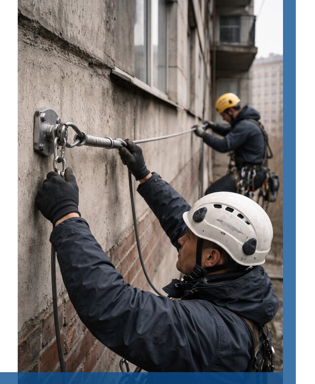 Монтаж анкерных линий в Фрязине от 3116 р. | ВЫСОТНИК-Фрз