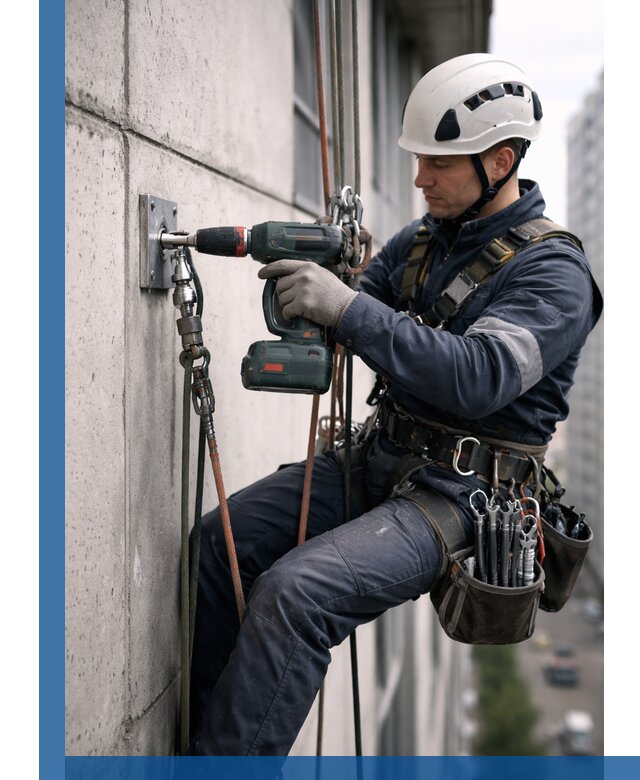 Установка анкерных точек для высотных работ в Фрязине